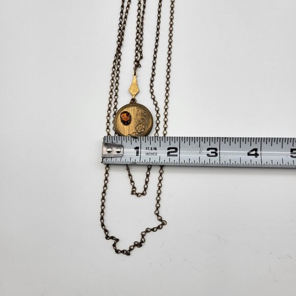 Stunning Atique Locket Necklace 3 strand  Art Nouveau unsigned Estate Find - Picture 12 of 13